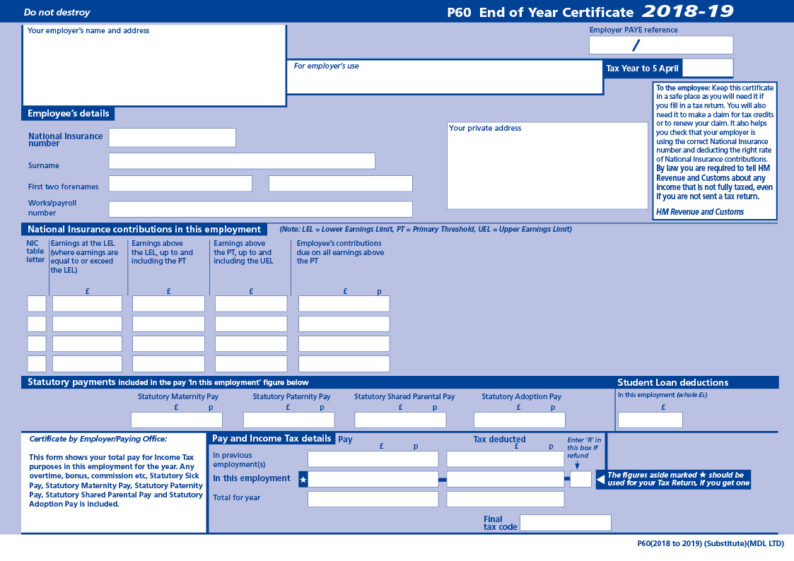 Copy Of P60 >> Sage P60 For Tax Year 2018 19 Single Or Two Part Available Copy Of P60 >> Sage P60 For Tax Year 2018 19 Single Or Two Part Available
