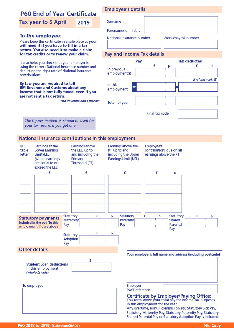 Copy Of P60 >> Iris P60 2018 19 Single Or Two Part Forms Available Copy Of P60 >> Iris P60 2018 19 Single Or Two Part Forms Available