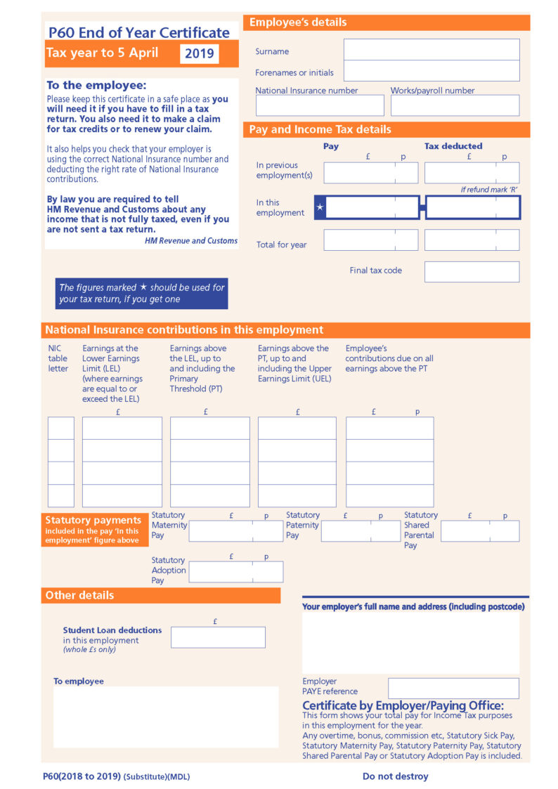 Copy Of P60 >> Iris P60 2018 19 Single Or Two Part Forms Available Copy Of P60 >> Iris P60 2018 19 Single Or Two Part Forms Available