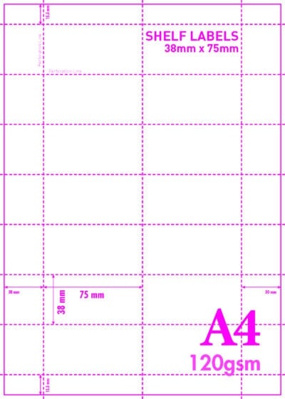 A4 MICROPERFORATED SHELF EDGE LABELS