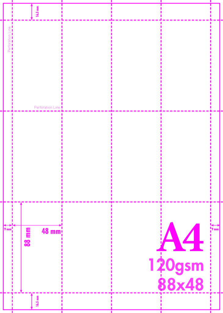 A4 MICROPERFORATED SHELF EDGE LABELS 12 LABELS 88x48mm