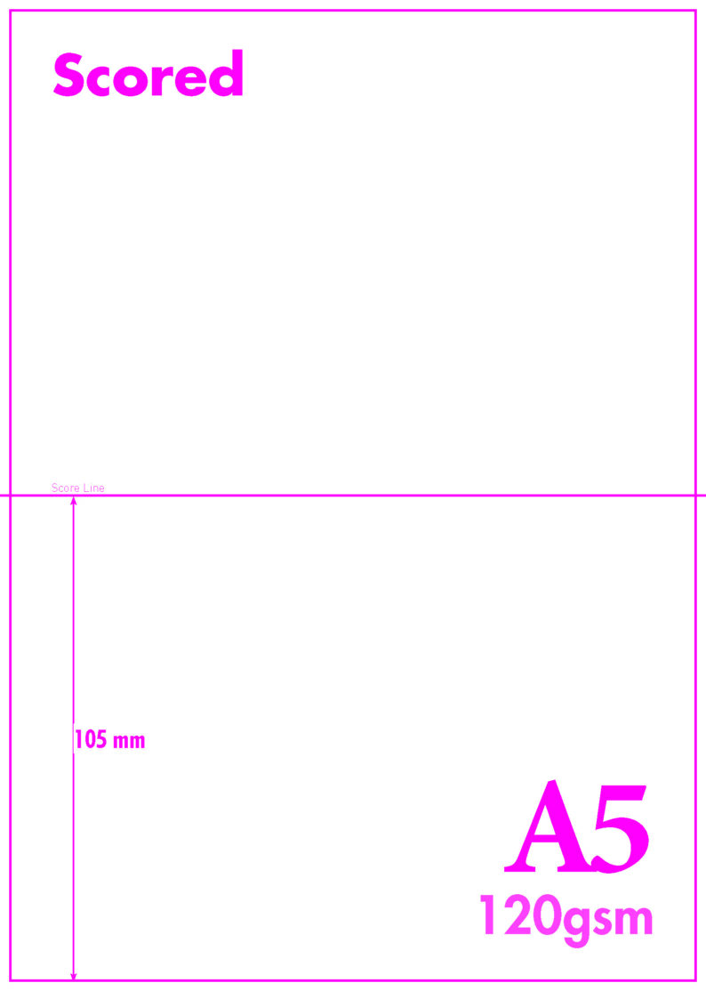 A5 Blank Scored 120gsm A6