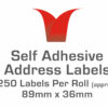 Address Label Self-Adhesive 89x36mm C-CR-380-01098 Roll of 250