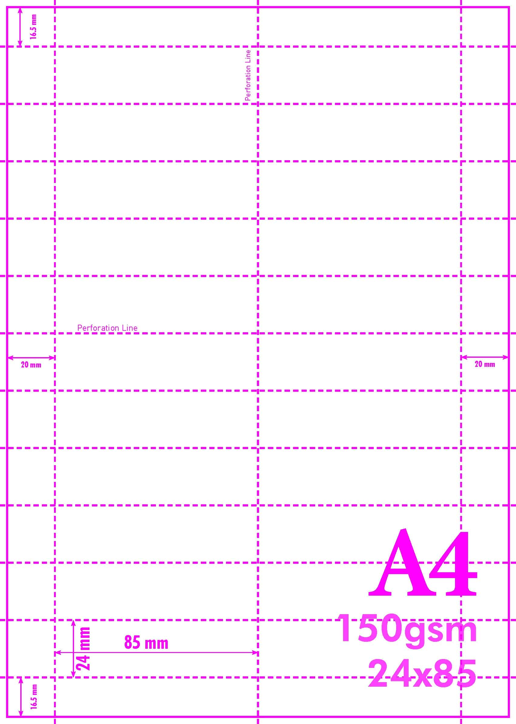 PERFORATED SHELF EDGE LABELS 22 LABELS 30mmx 85mm