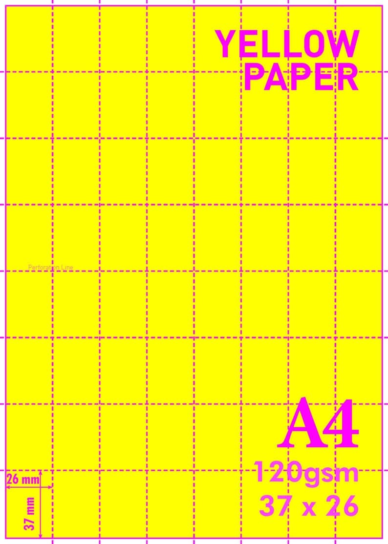 A4 Blank Perforated Paper A10 120gsm Yellow