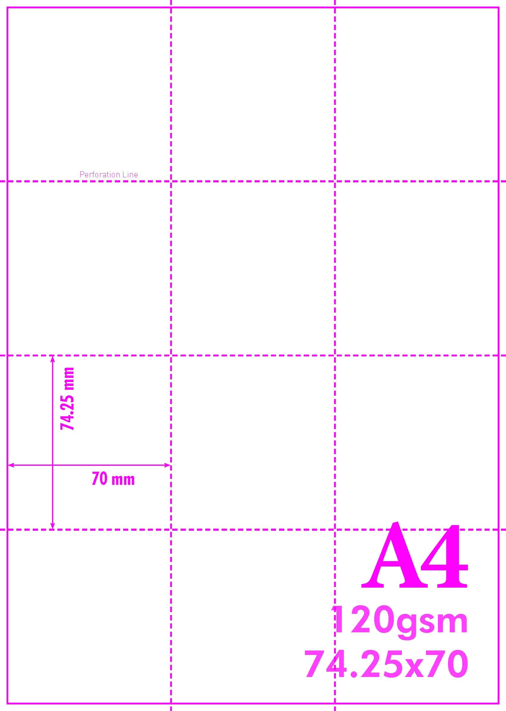 A4 MICROPERFORATED SHELF EDGE LABELS 12 LABELS 74.25 mm x 70 mm