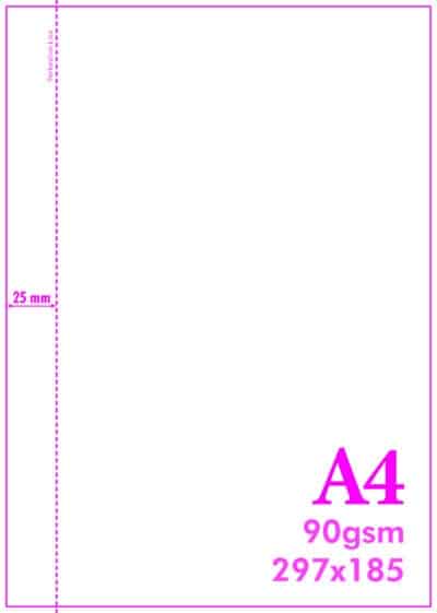 A4 Blank Perf 90gsm 1VM25