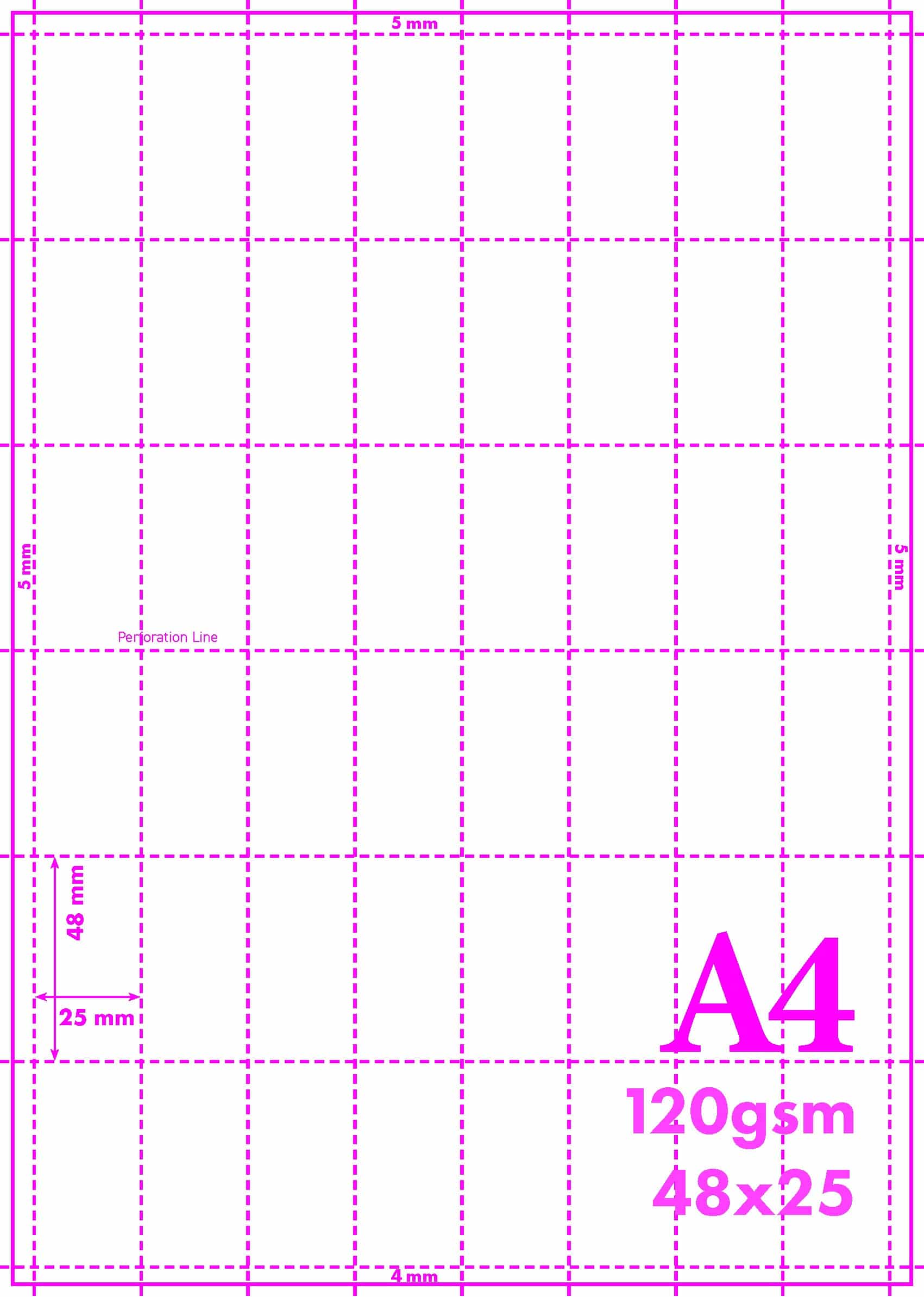 MICROPERFORATED SHELF EDGE TICKETS 48 tickets size 48mm x 25mm