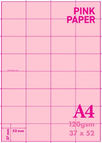 A4 120gsm A9 Perforated Paper Pink